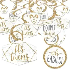 Big Dot of Happiness It's Twins Baby Shower Hanging Decor