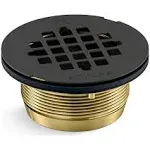 Kohler K-22675-BL Matte Black Round Brass Shower Receptor Drain