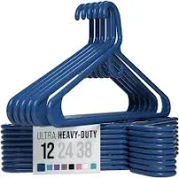 Ultra Heavy Duty Plastic Clothes Hangers  Aqua Durable Coat Suit New (12 Pack)