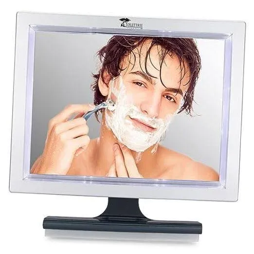 ToiletTree Products Deluxe LED Fogless Shower Mirror with Squeegee