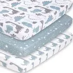 The Peanutshell Playard Sheets - Blue Dino Mini Crib Sheet