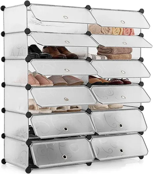 Costway 12 Cubic Portable Shoe Rack Shelf Cabinet Storage Closet Organizer