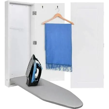 Ivation Wall-Mounted Ironing Board Cabinet, Foldable Ironing Storage Station for