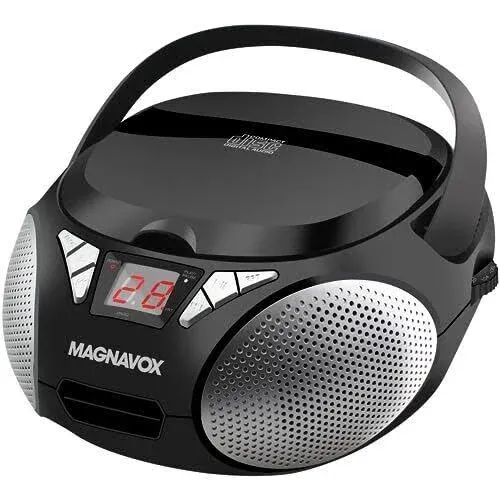 Magnavox MD6924 Portable Top Loading CD Boombox with AM/FM Stereo Radio in Bl...