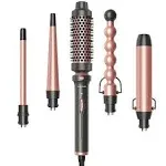 5 In 1 Curling Ironcurling Wand Set With Curling Brush And 4 Interchangeabl<wbr/>e Cer