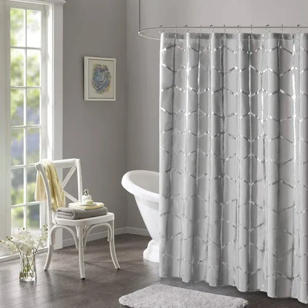 Intelligent Design Printed Metallic Shower Curtain