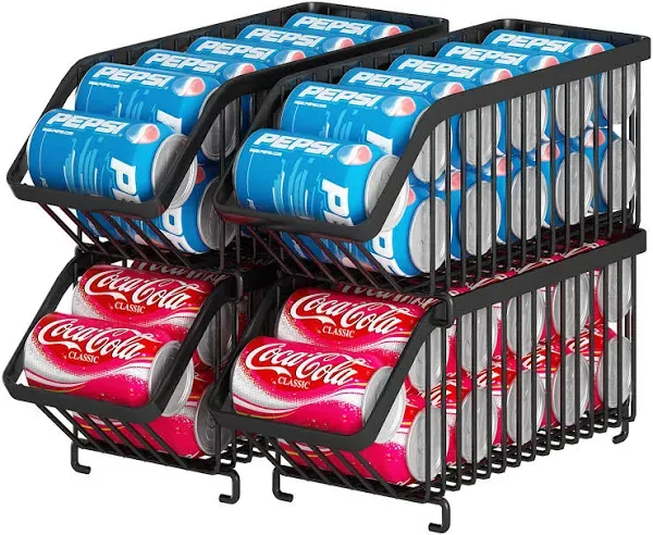 Aoibox 4-Piece Stackable Soda Can Storage Dispenser