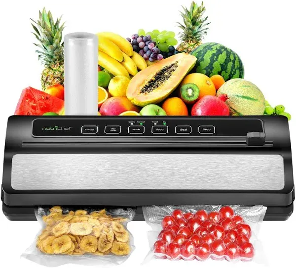 NutriChef Vacuum Sealer Machine 12&#034; Stainless Steel/Black PKVS25BK