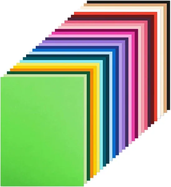 108 Sheets Bright Construction Paper 120GSM &amp; 250GSM Mixed for DIY Craft