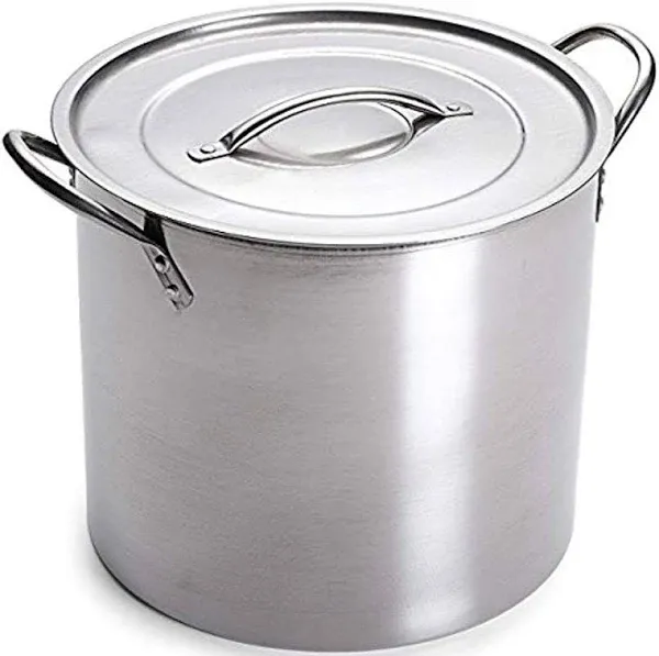 5 Gallon Stainless Steel Stock Pot with Lid, 12.5 x 12.5 x 11.5