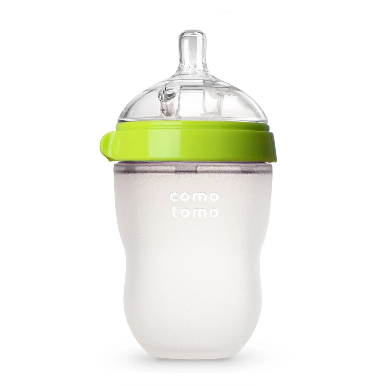 Comotomo Green Silicone Baby Bottle, 8 oz - 2 pack