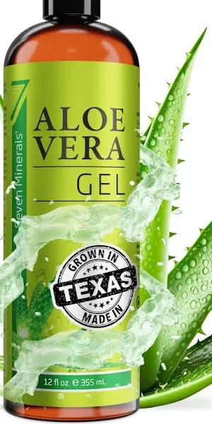 Seven Minerals Organic Aloe Vera Gel From Freshly Cut 100% Pure Aloe