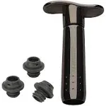 Le Creuset Wine Pump and (3) Stoppers - Black Nickel