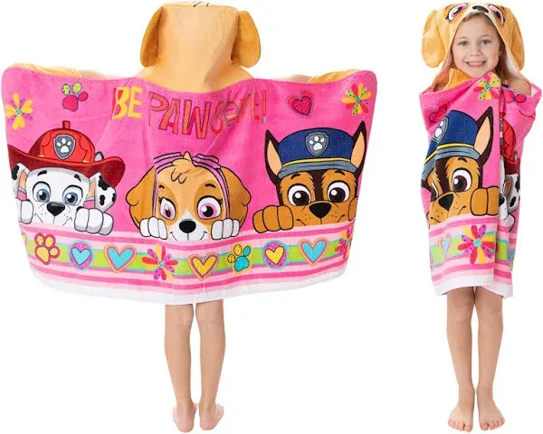 Franco Paw Patrol Kids Bath/Pool/Beac<wbr/>h Soft Cotton Terry Hooded Towel Wrap and l