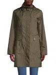 Cole Haan Women's Packable Hooded Rain Jacket with Bow