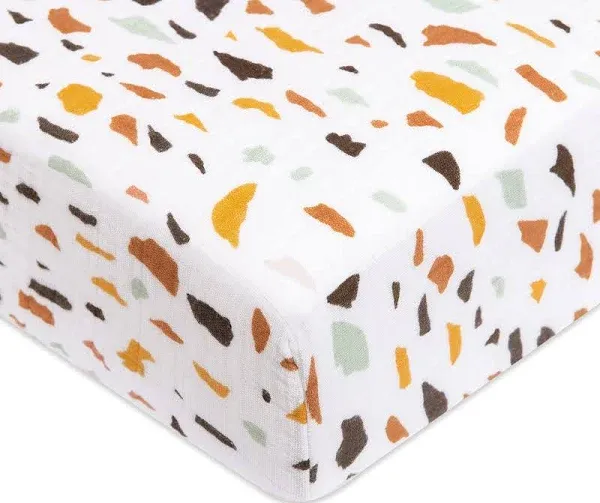 Babyletto Terrazzo Crib Sheet in GOTS Certified Organic Muslin Cotton