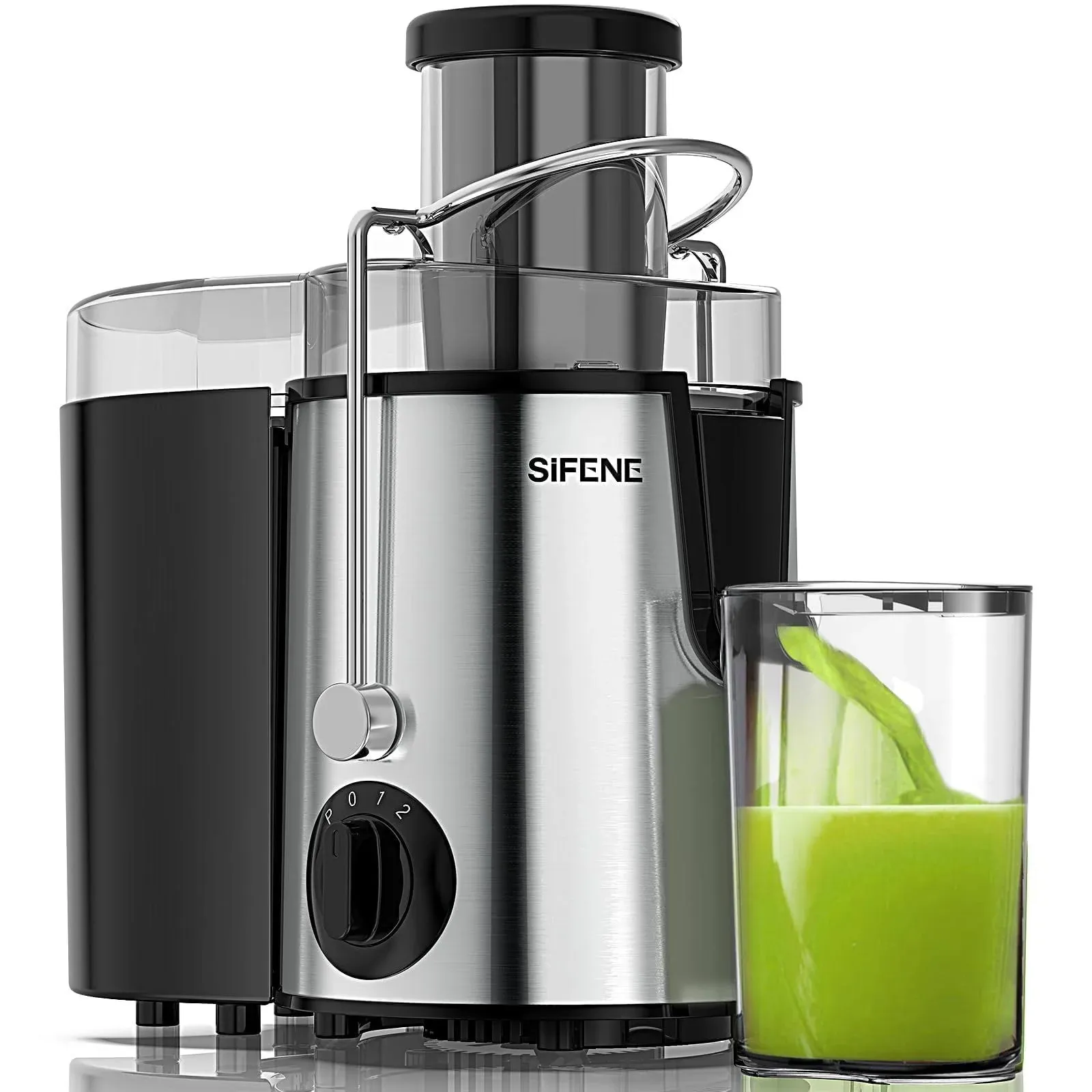 SiFENE Quick Juicer Machine, Centrifugal Juicer with 3" Big Mouth for Whole Fruits & Veggies, Easy to Clean, Non-BPA Stainless Steel Kitchen Juicer