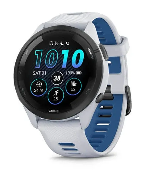 Garmin Forerunner 265 Advanced Multisport Touchscreen Smartwatch, Aqua | Heart Rate Monitor, Training Stats, Daily Suggested Workouts, Up to 13 Day Battery Life with Signature Series Charging Bundle