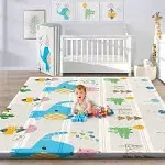 Gimars XL 0.6 inch Thicker Reversible Foldable Baby Play Mat Waterproof Foam Floor Baby Crawling Mat Portable Baby Playmat for Infants Toddler