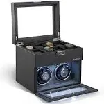 Automatic Double Watch Winder with 8 Extra Storage Box, Double Automatic Watch 