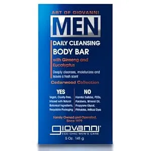 Giovanni Men Daily Cleansing Body Bar - Cedarwood Collection 5 oz