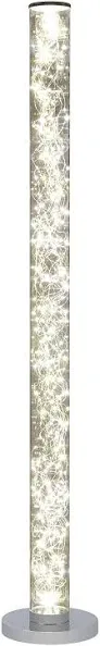 Ore International HBL2112 Exposed Rope LED Minari Clear Column Floor Lamp