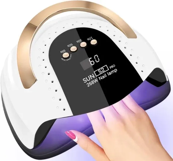 268w UV LED Nail Lamp, Lke Nail Dryer for Gel Polish, 4 Timers UV Nail Lamp Professional Nail Light, 57pcs Lamp Beads and Automatic Sensor(White)