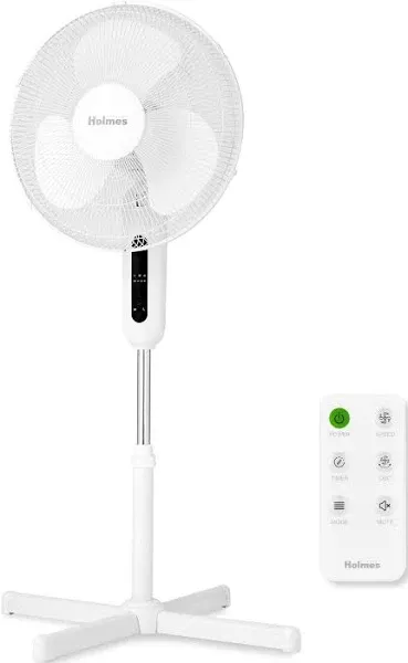 7.5 Hour Timer  3 Modes  3 Speeds  80° Oscillation 16&#034; Digital Stand Fan