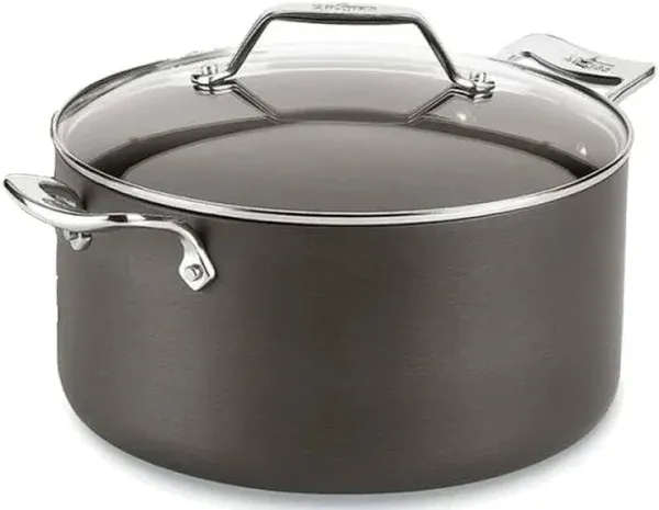 All-Clad Essentials Nonstick Cookware 4 Quart Stock Pot with Glass Lid