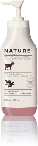 Nature By Canus Creamy Body Lotion, Shea Butter, 11.8 Oz, With Smoothing Fresh Canadian Goat Milk, Vitamin A, B3, Potassium, Zinc, and Selenium