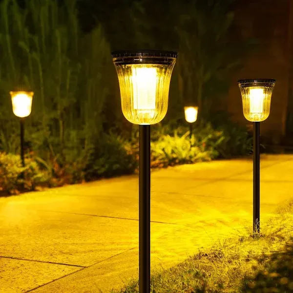 JSOT 150 Lumen Bright Solar Outdoor Lights 4 Pack