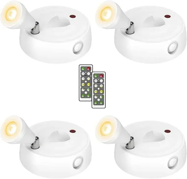 Olafus Spot Lights Indoor 4 Pack & Wireless Picture Light Battery Operated