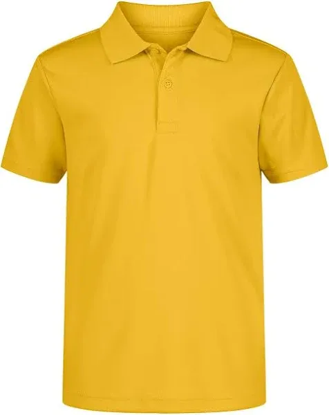 Nautica Boys' School Uniform Short Sleeve Polo Shirt, Button Closure, Moisture Wicking Performance Material