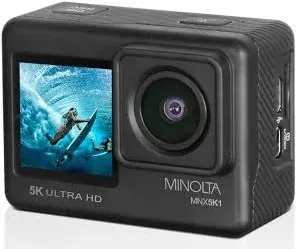 Minolta MNX5K1 5K Ultra HD / 24 MP Action Camera Kit with Waterproof Case