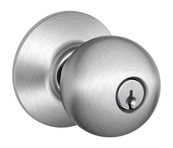 Satin Chrome Orbit Keyed Alike Entrance Knobset