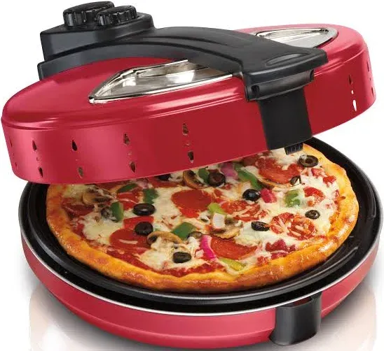 Hamilton Beach Enclosed Pizza Maker, Red