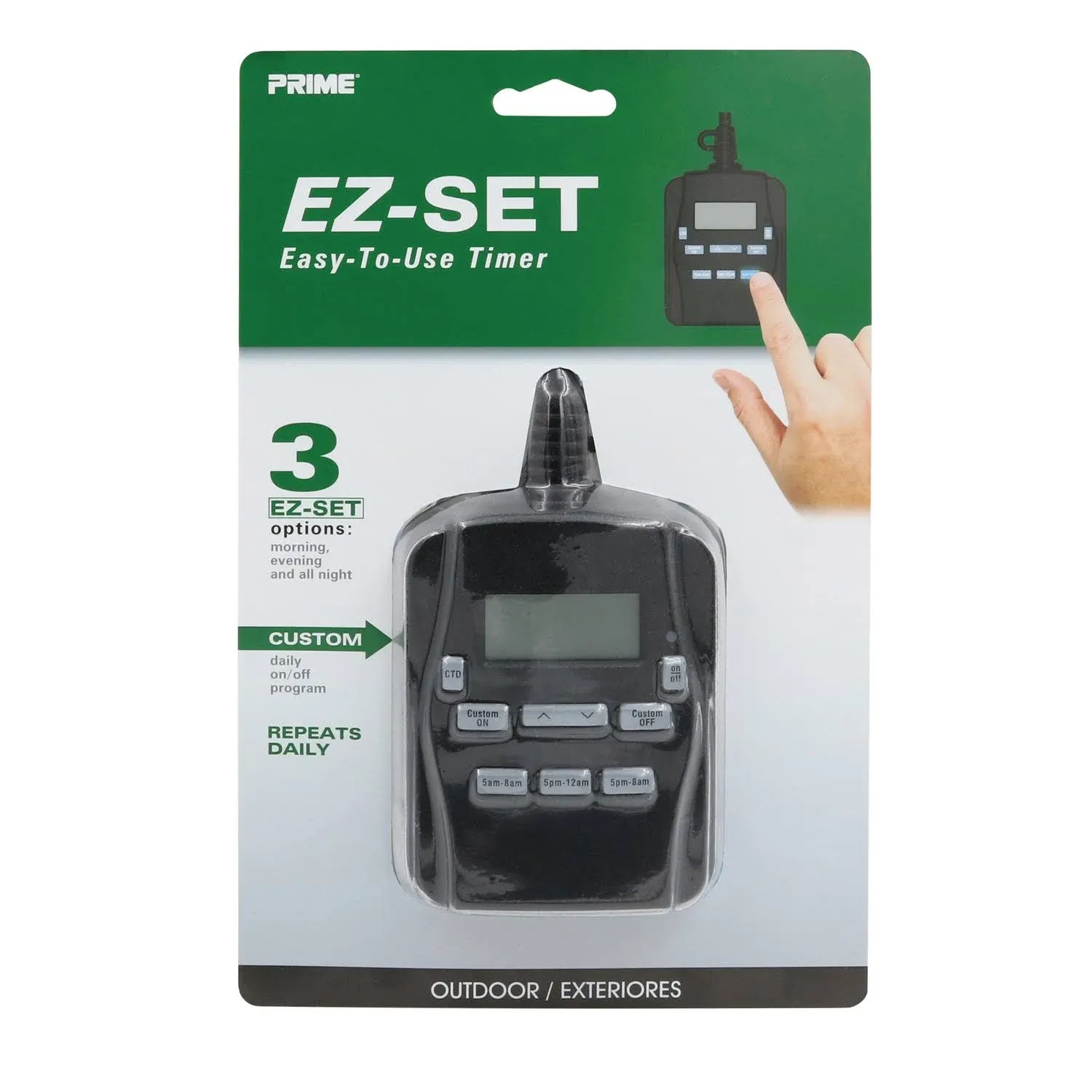 Prime EZ SET Easy to Use Timer Outdoor/ Exteriores TNODP23