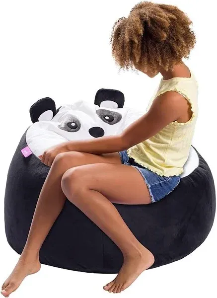 Posh Creations Cute Soft and Comfy Bean Bag Chair for Kids, Animal - Purple Bunny