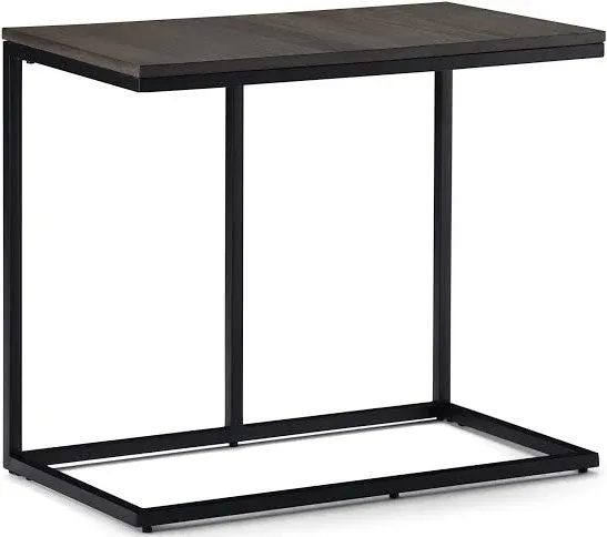 Simpli Home Ward Solid Mango Wood And Metal 28&#034;Square Industrial C Side Table