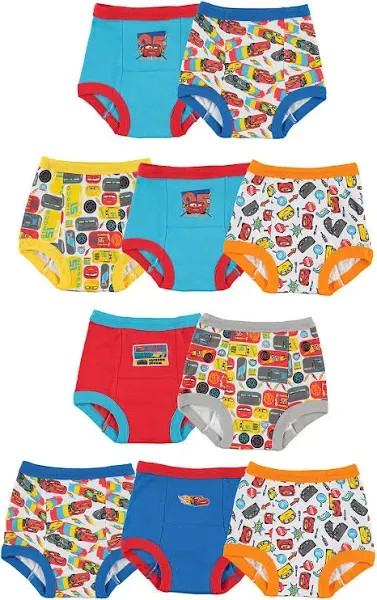 Disney Boys' Pixar Cars Toddler Potty Training Pant and Starter Kit with Stickers & Tracking Chart Sizes 18m, 2t, 3t, 4t