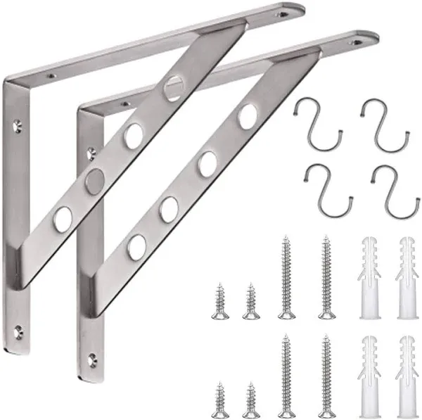 Solid Shelf Brackets 12 Inch,l Brackets Heavy Duty Shelf Brackets,stain<wbr/>less Stee