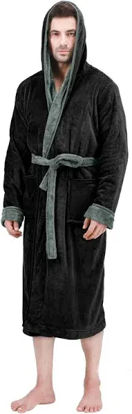 NY Threads Mens Hooded Robe - Plush Long Bathrobes for Men Large/X-Large,<wbr/>...