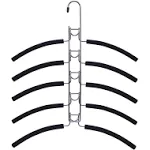 Nature Smile 2 Pack 5 in 1 Anti Slip Metal Sweater Coat Hangers,Multi Layers Wardrobe Clothes Rack,Heavy Duty Metal Space Saver Shirt Blouse Hanger