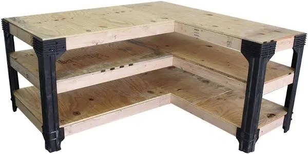 2x4basics 90165ONLMI Custom L-Shaped Workbench