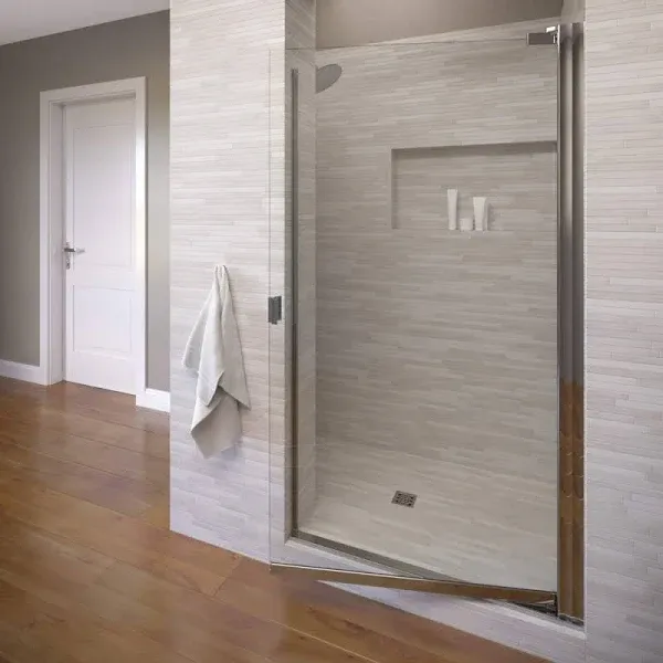 Basco Armon 31-3/4 in. x 66 in. Semi-Frameless Pivot Shower Door in Chrome ARMN00A3166CLSV