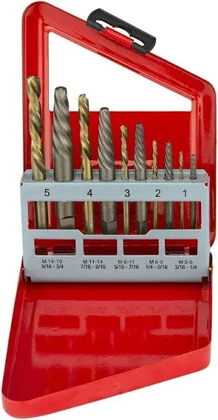 NEIKO 01925A Screw-Extractor and Left-Hand Drill-Bit Set HSS M2 Steel Drill Bits