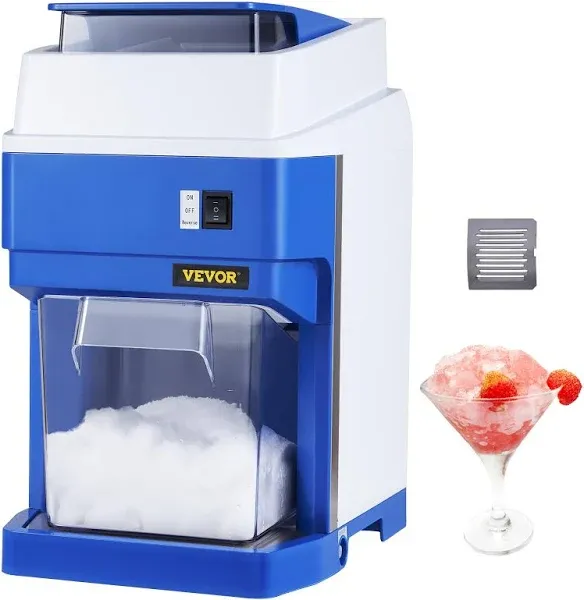 VEVOR Commercial Ice Shaver Crusher 265lbs Per Hour Electric Snow Cone Maker with 4.4lbs Ice Box