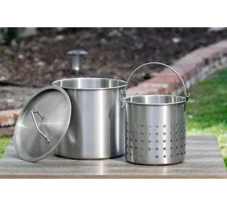 Barton Stainless Steel Stock Pot with Lid & Strainer Basket Barton