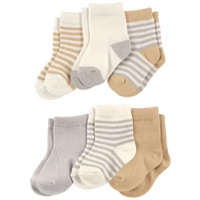 Touched by Nature Organic Cotton Socks 6-Pack Neutral 12-24 Months