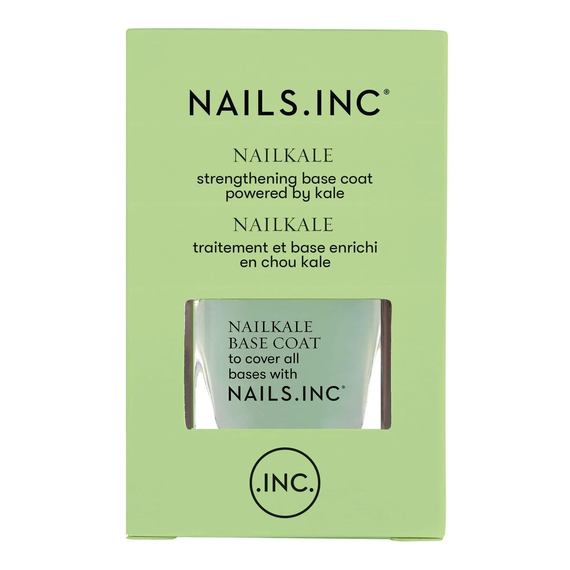 Nails.INC NailKale Base Coat, Protects Against Nail Breakage and Splitting, Long Lasting Gloss Finish with Non-Fade Technology, Cruelty Free, Vegan